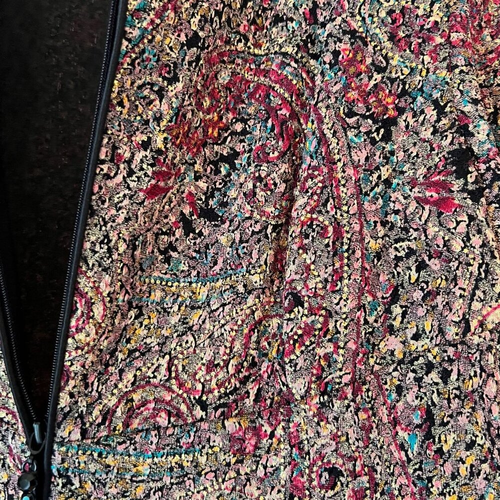 NWT Alex Evenings Paisley Jacket Full Zip PM Multicolor Paisley Metallic Lined - Picture 6 of 14